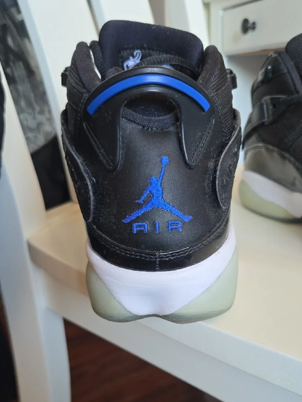 Jordan Men’s Black and Royal Blue High-Top Sneakers